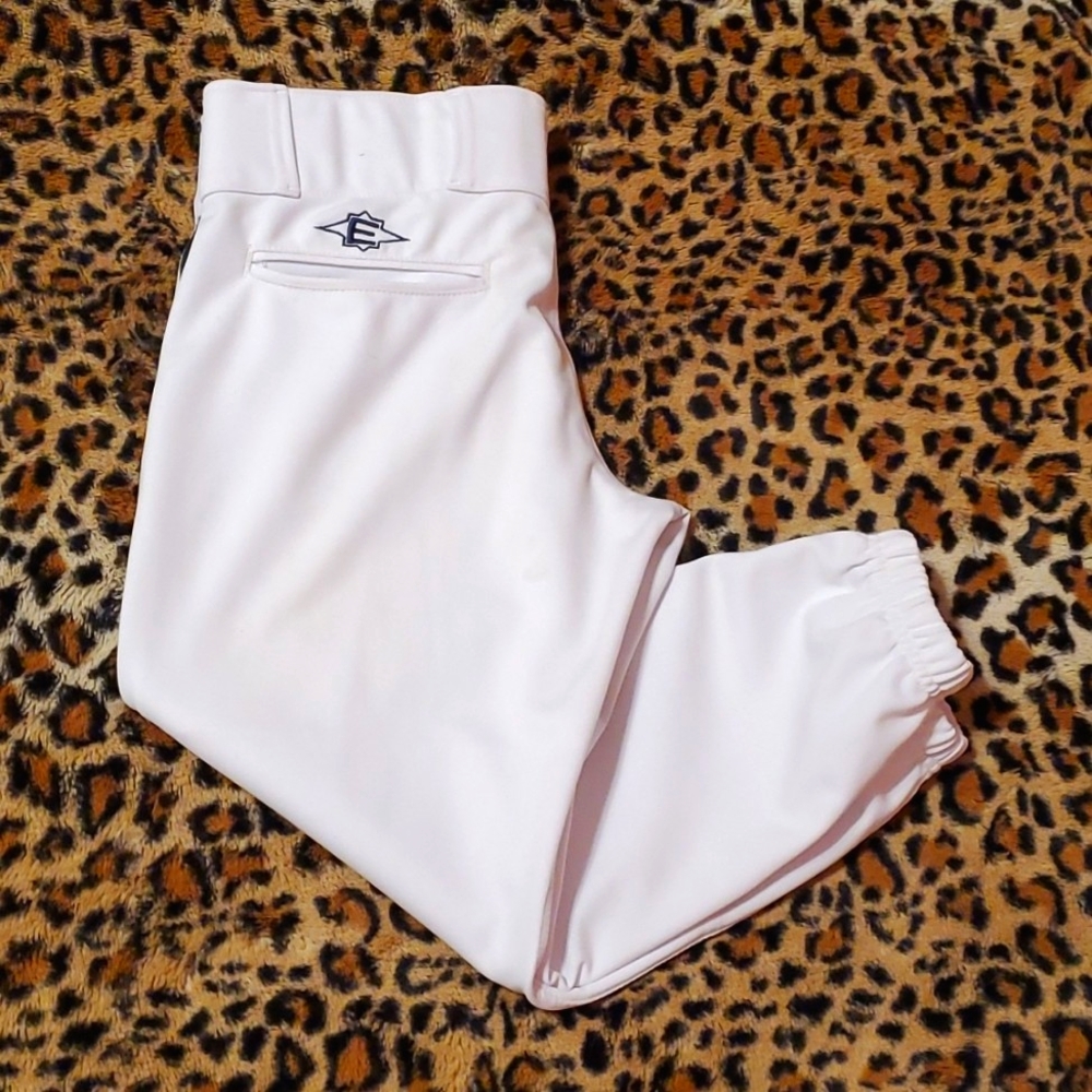 Easton Belted Women's Medium White with Navy Piping Softball Pants